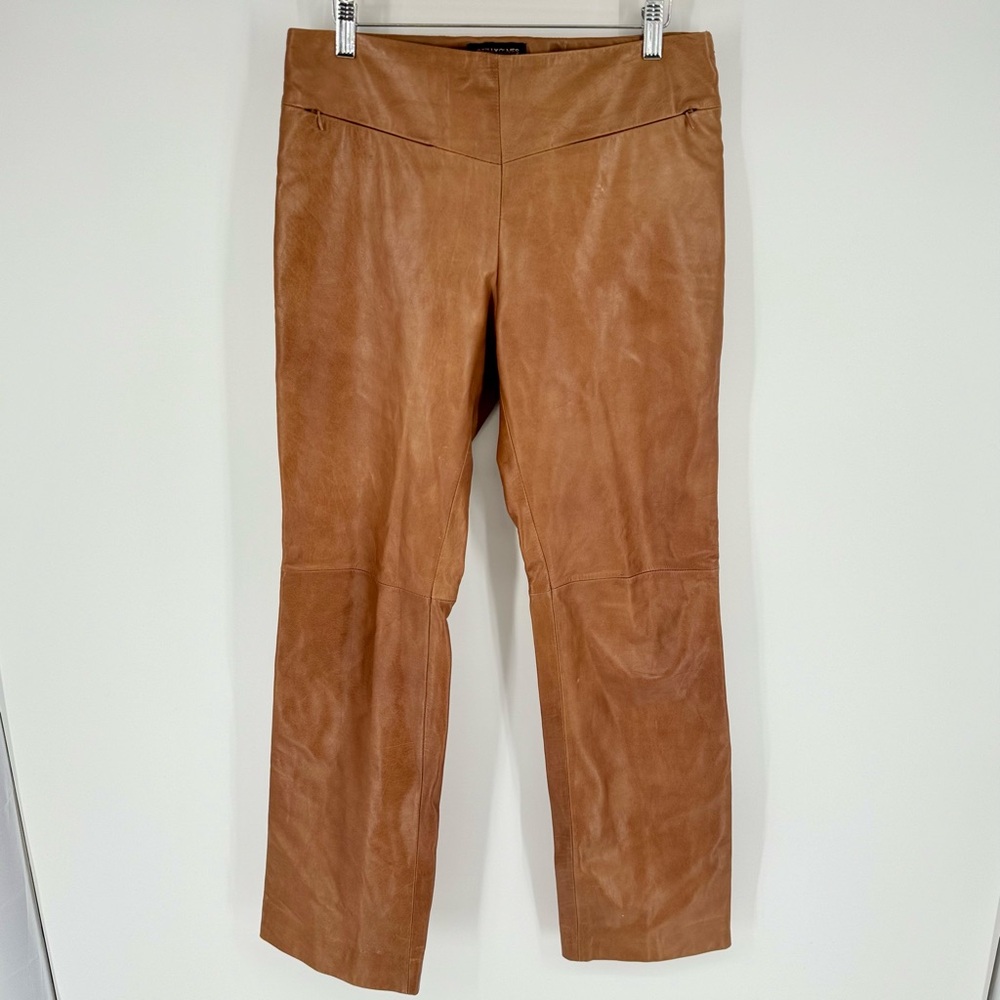 Vintage 90s Reilly Olmes Tan Camel Leather Bootcut Pants